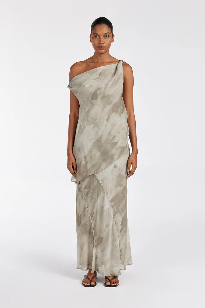 WILLOW BEIGE PRINT MIDI SKIRT | DISSH