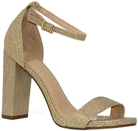 MVE Shoes Women's Stiletto Pumps High Heels Open Toe Ankle Strap Platform, Gold shm Size 7.5 | Amazon (CA)