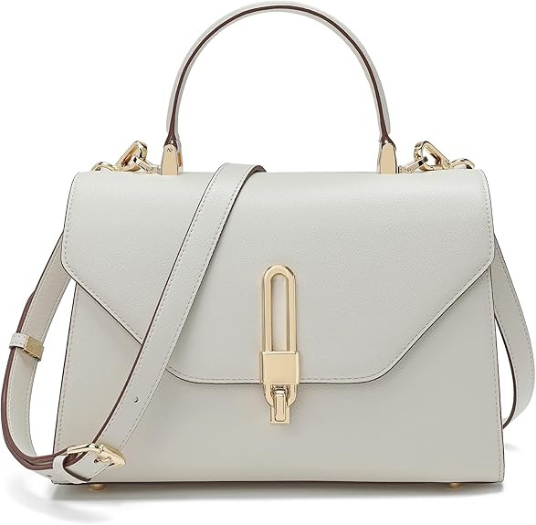 Top Handle Bag Fashion Leather Satchel Bag for Ladies, Zipper Pocket, Metal，Leather tote bag fo... | Amazon (US)