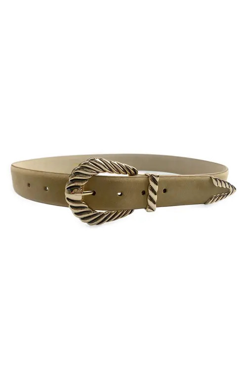 Petit Moments Modern Rodeo Faux Leather Belt in Sand Suede/gold at Nordstrom, Size X-Large | Nordstrom