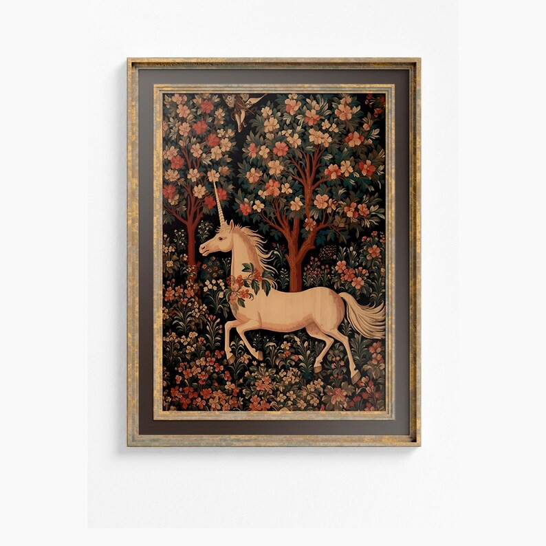 Medieval Unicorn Vintage Unicorn Printable Poster High Quality Digital Print - Etsy | Etsy (US)