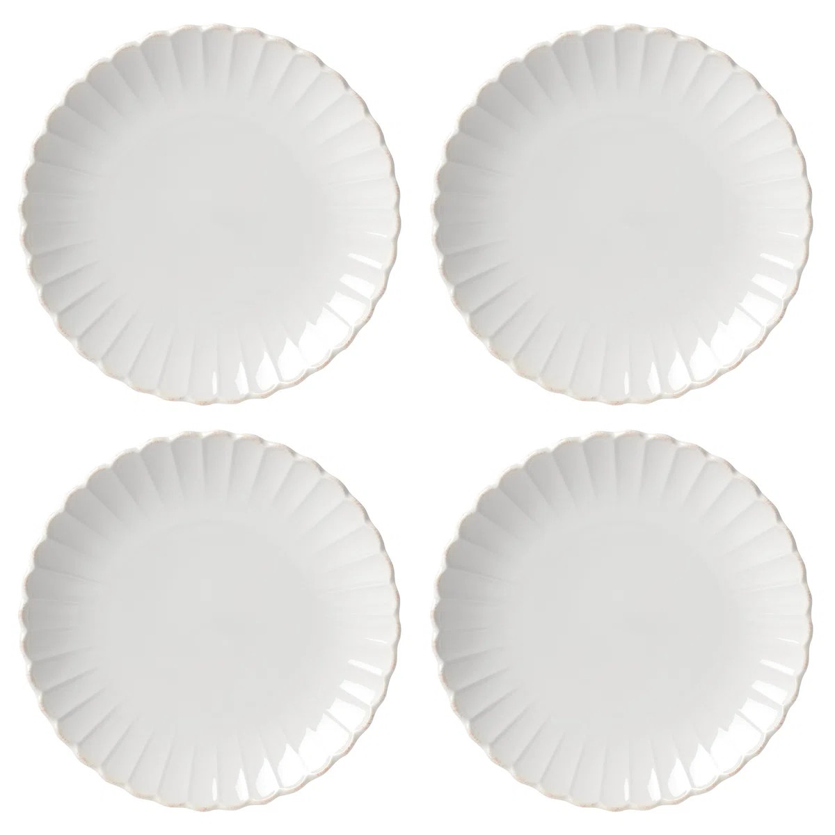 French Perle Scallop 4-Piece Dinner Plate Set (Set of 4) | Wayfair North America