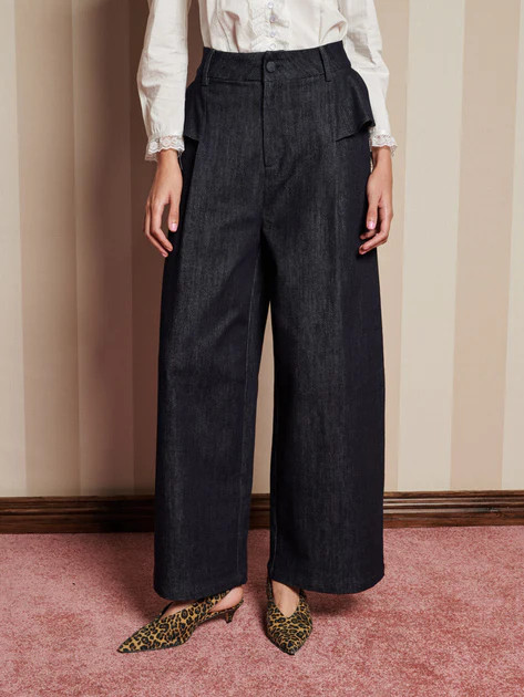 Curio Denim Ruffle Trousers | Sister Jane (UK)