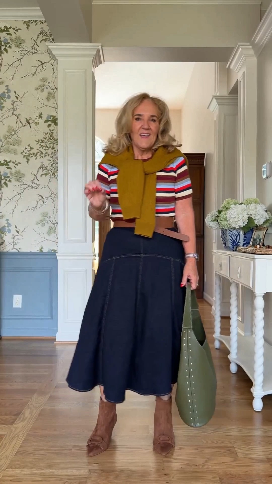 I’m not gonna show you everything that Walmart has, I’m gonna show you a curated styled selection.
Sweater size medium skirt, size 8
The skirt has stretch. It is a very good quality and denim 

The sweater is cashmere. It isn’t as soft as quince, but I love this color and the cable knit so I think it’s a buy. ￼

#LTKOver40 #LTKPetite #LTKSeasonal