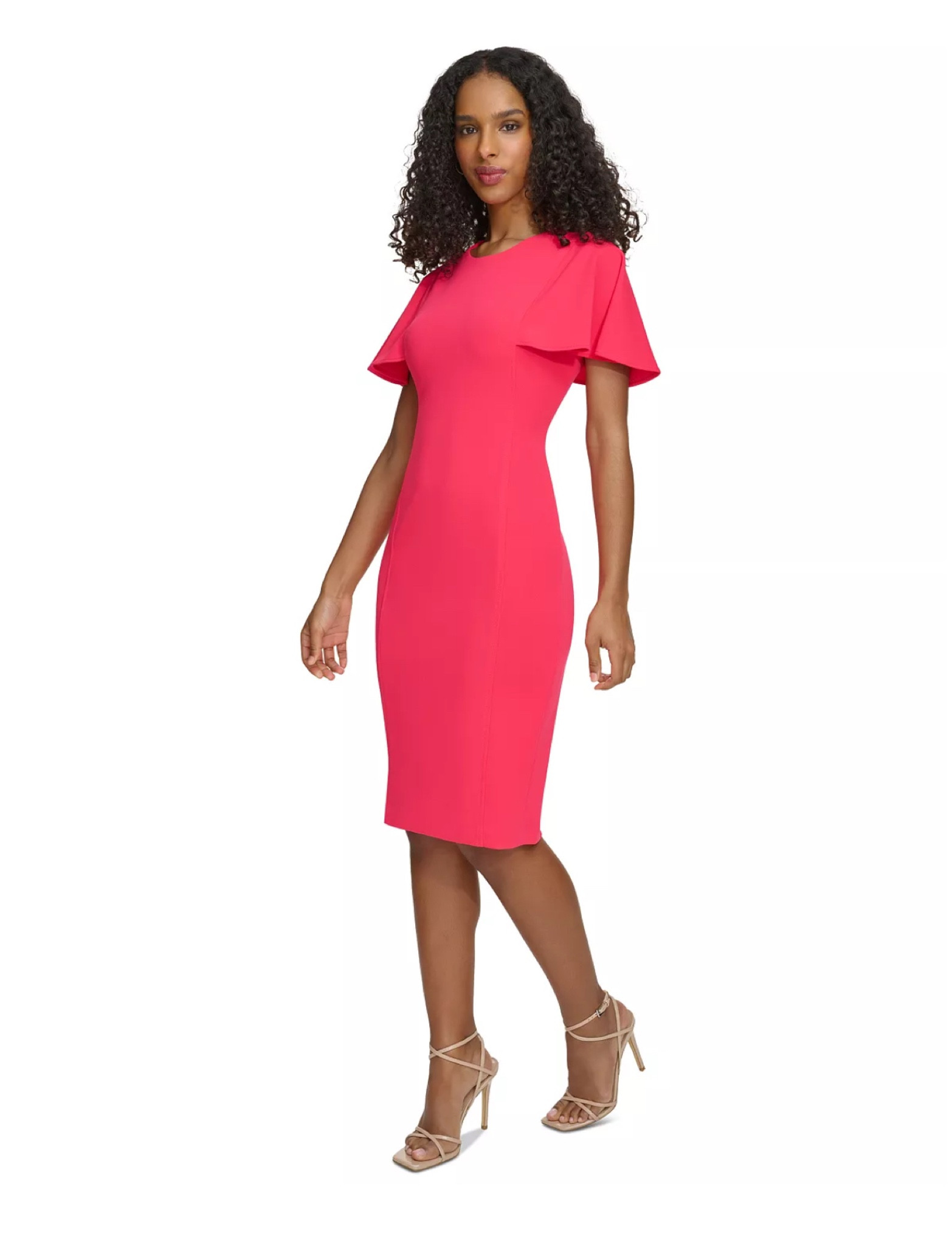 Pink dresss Midi dress. 

#floraldress #springdresses #easterdress #weddingguestdress 

#LTKwedding #LTKSeasonal