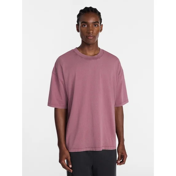 No Boundaries Men's Oversized Boxy Tee Shirt with Short Sleeves, XS-4XLT | Walmart (US)
