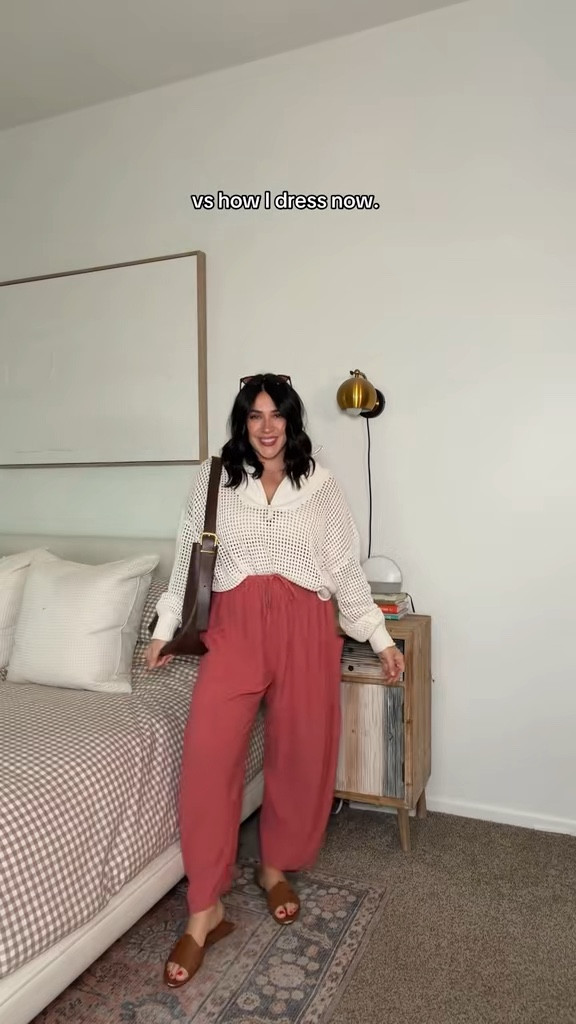 Dressing for a boxy body / inverted triangle. Size 10/L in most. The pink flowy pants are a M. The aerie set is M. The FP set is a L but I need a M. Spanx code NINAXSPANX. I’m 5’5. 

#LTKMothersDay #LTKMidsize #LTKootd