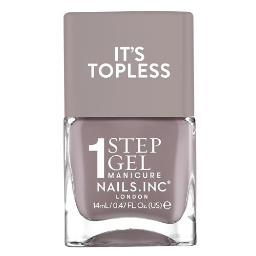 Nails Inc It's Topless Gel-Like Nail Polish, 4-in-1 Base Coat, Treatment, Color & Top Coat, Long Lasting, Strong, Chip Free Nails, Glossy Salon Quality Manicure, Air Dry Nail Polish, Megan, 0.47 Fl Oz | Amazon (US)