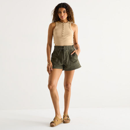 a.n.a Utility Womens 5" Highest Rise Denim Short, 4, Green | JCPenney