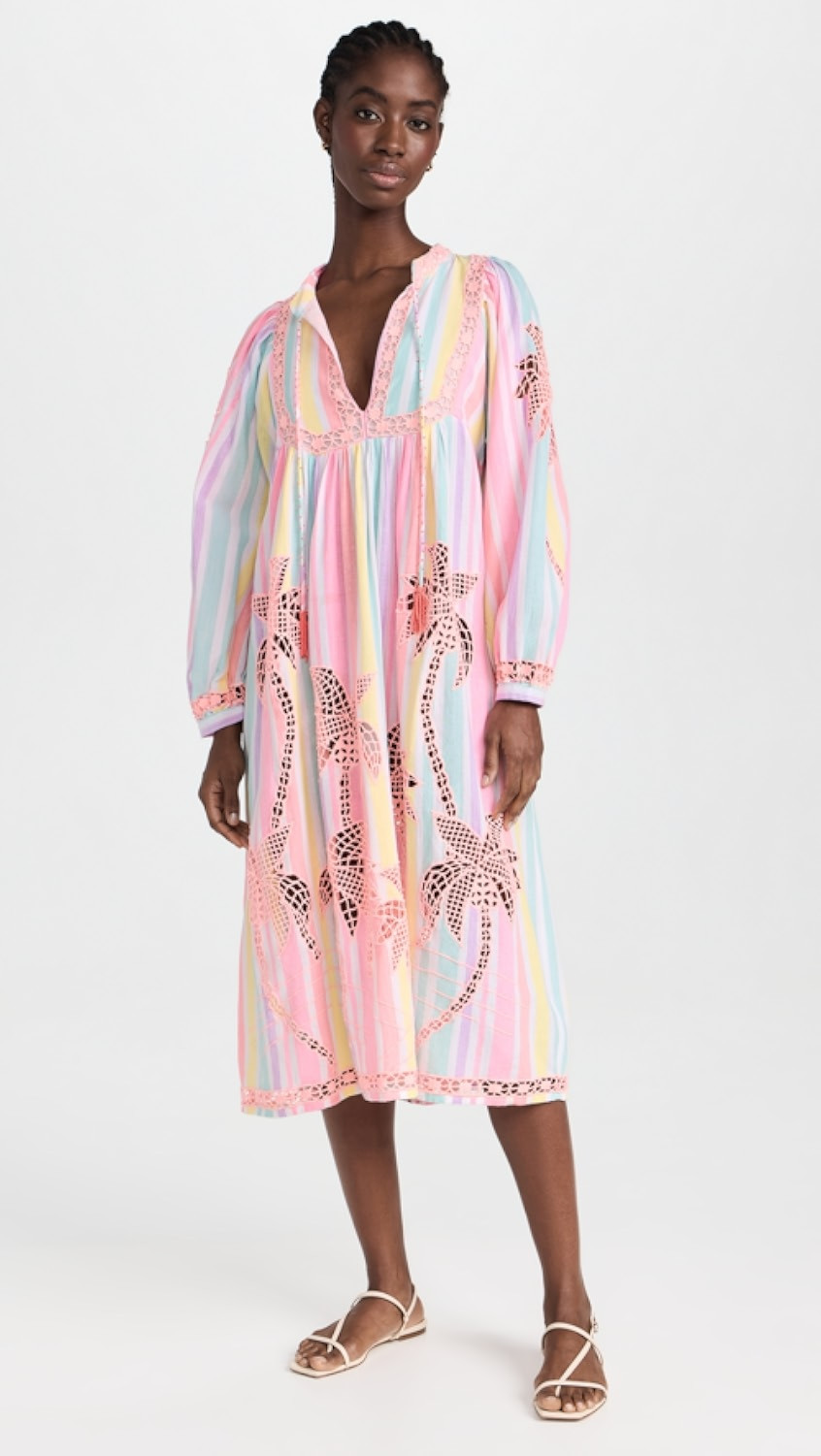 Embroidered Coconut Richillieu Cover Up | Shopbop