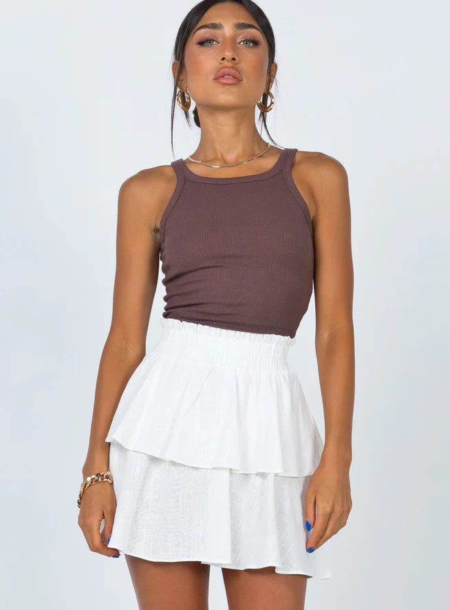 Greta Mini Skirt Off White | Princess Polly US