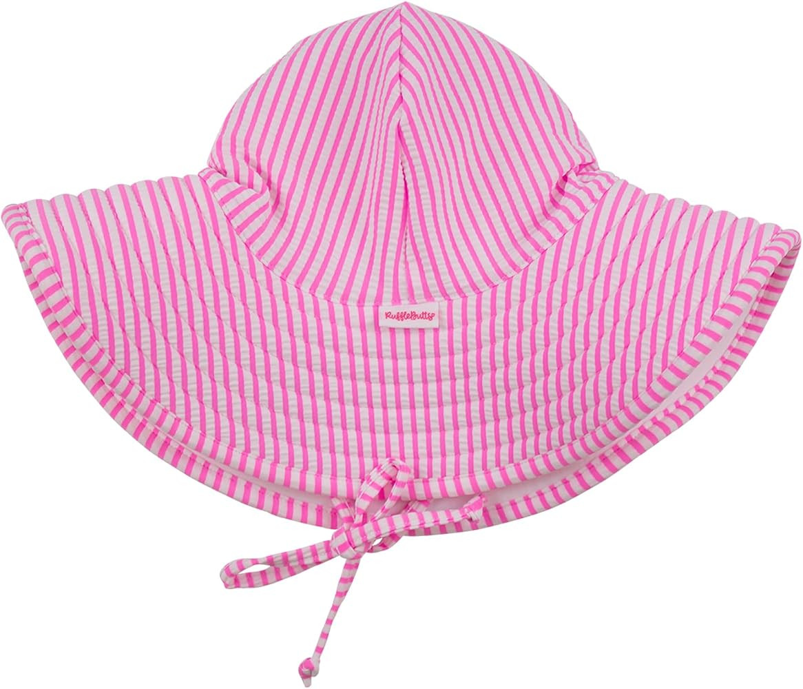 RuffleButts\u00ae Baby/Toddler Girls UPF 50+ Sun Protective Wide Brim Swimwear Sun Hat | Amazon (US)