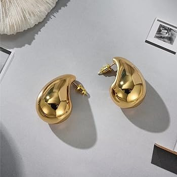 Teardrop Chunky Earrings for Women Trendy Hoop Earring Set Earring Dupes, Gold Earrings | Amazon (US)