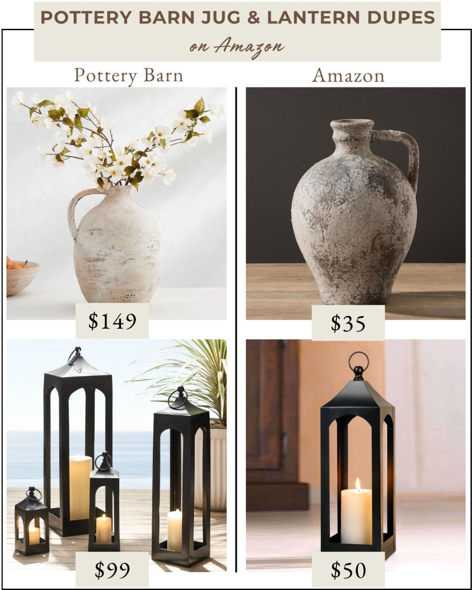 Pottery Barn vases
Pottery Barn dupes
Amazon vases
Ceramic vases
Pottery Barn lantern 
Pottery Barn dupes
Amazon home 
Neutral decor 
home decor dupes

#LTKhome #LTKfindsunder100 #LTKfindsunder50