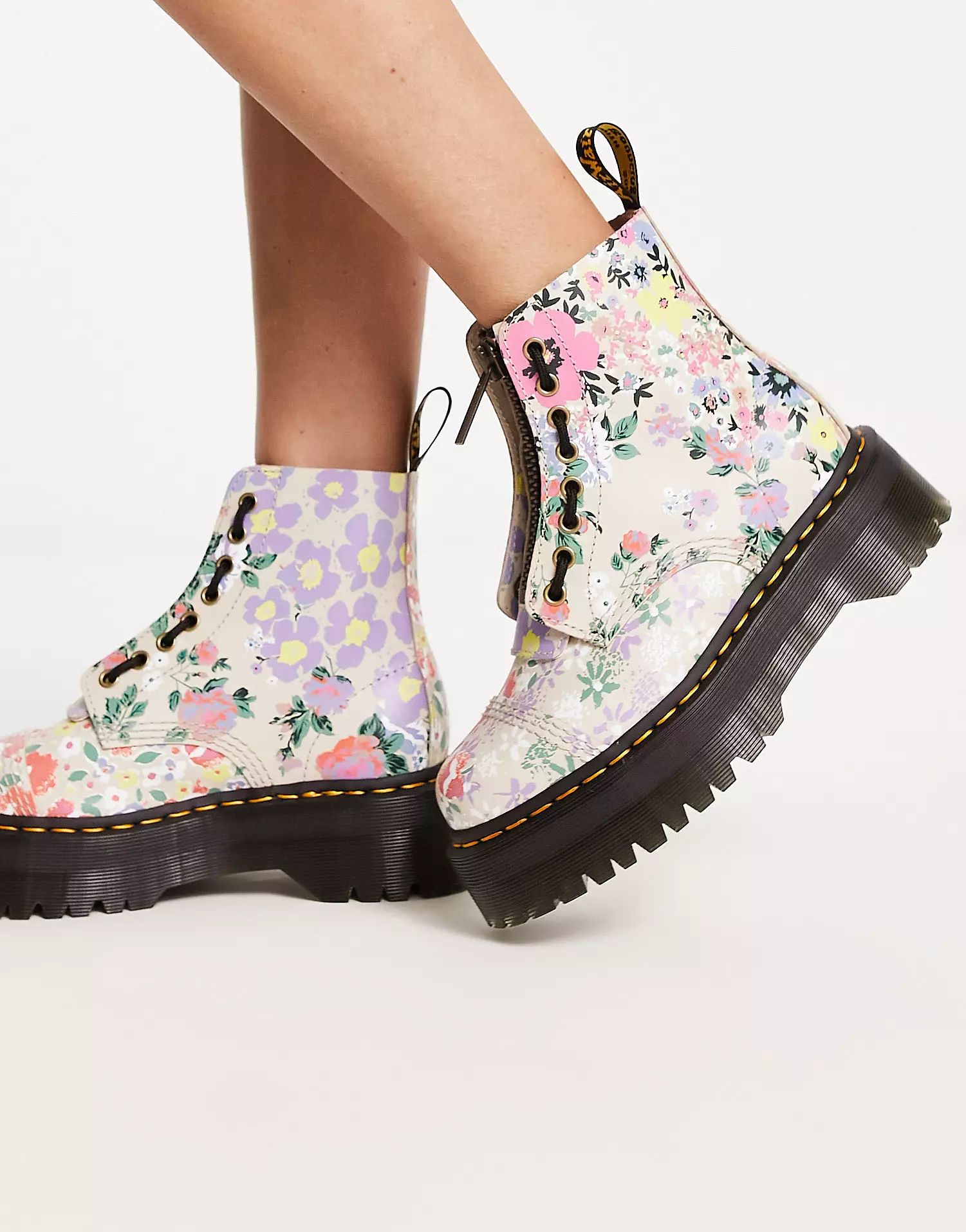 Dr Martens Sinclair flatform boots in floral mash up | ASOS (Global)