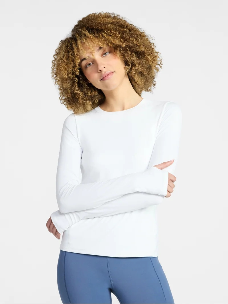 Avia Women's and Women's Plus SoftSculpt Long Sleeve Tee, Sizes XS-4X | Walmart (US)