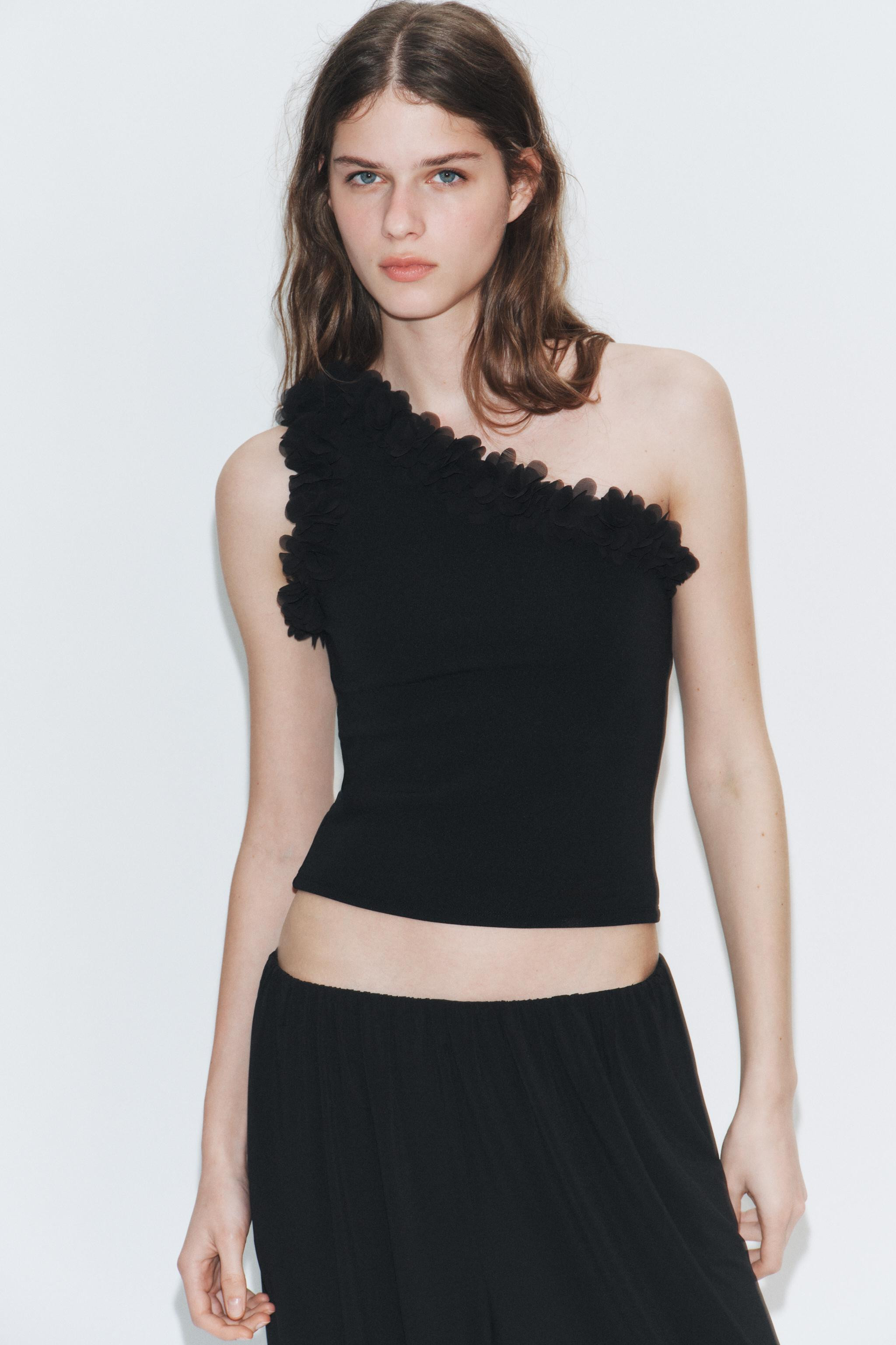ASYMMETRIC FLORAL TOP | Zara UK