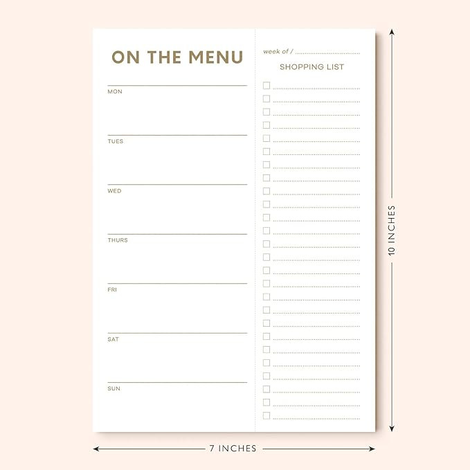 Sweetzer & Orange Gold Meal Planner and Grocery List Magnetic Notepad. 7x10” Meal Planning Pad ... | Amazon (US)