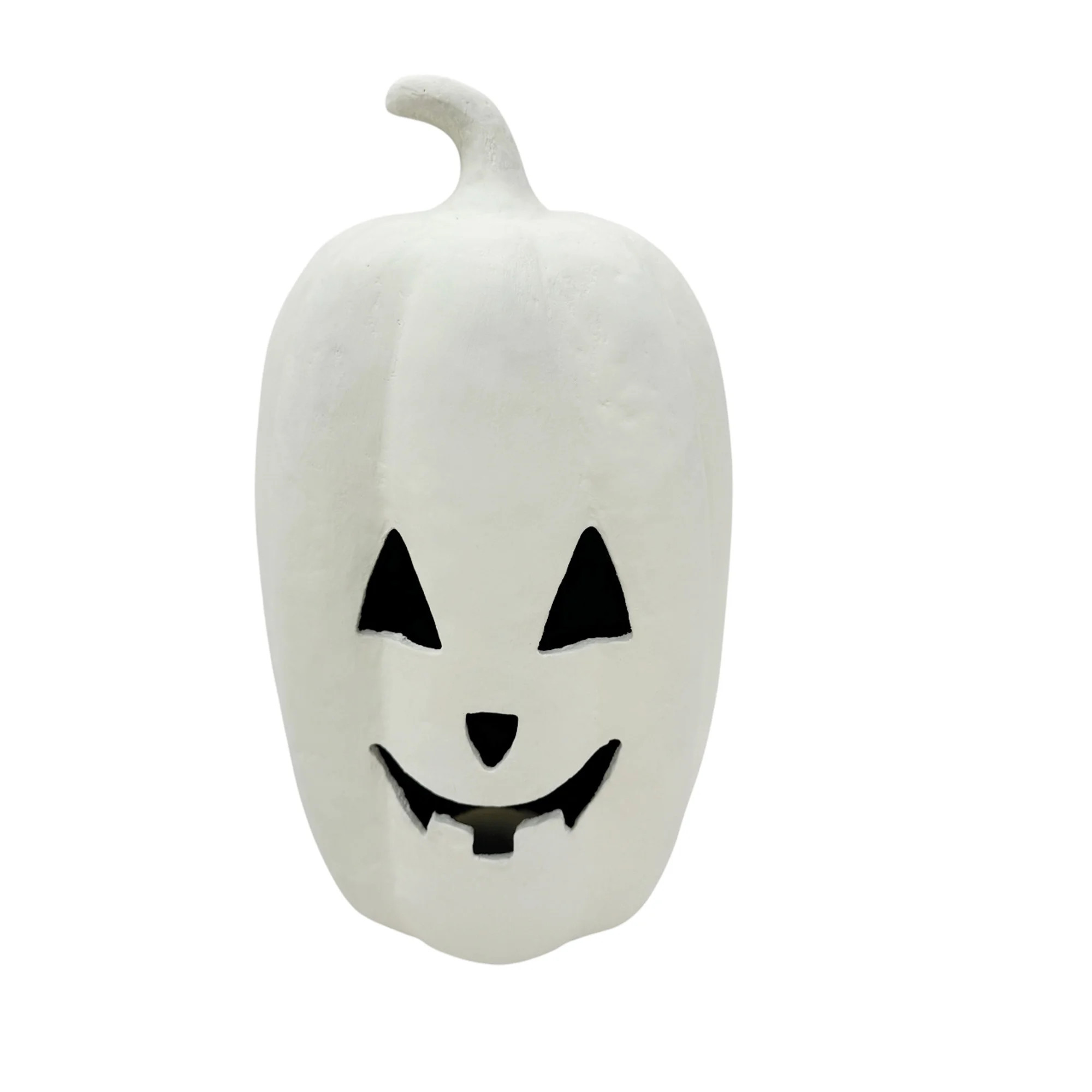 Paper Mache Jack-o'-Lantern Tabletop Decoration, White, 12", Halloween by Way To Celebrate | Walmart (US)