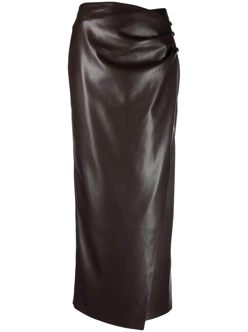 Nanushka Draped faux-leather Maxi Skirt - Farfetch | Farfetch Global