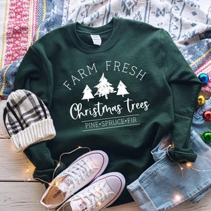 Farm fresh Christmas trees sweatshirt, Christmas pajamas, holiday sweater | Etsy (US)