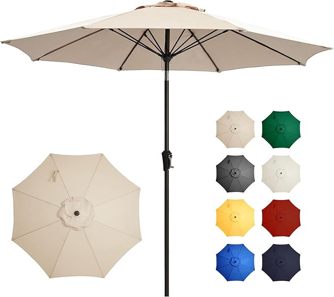 Ayge 9FT Large Outdoor Patio Umbrella Market Table Umbrella-UV Resistant, Easy Push Button Tilt a... | Amazon (US)