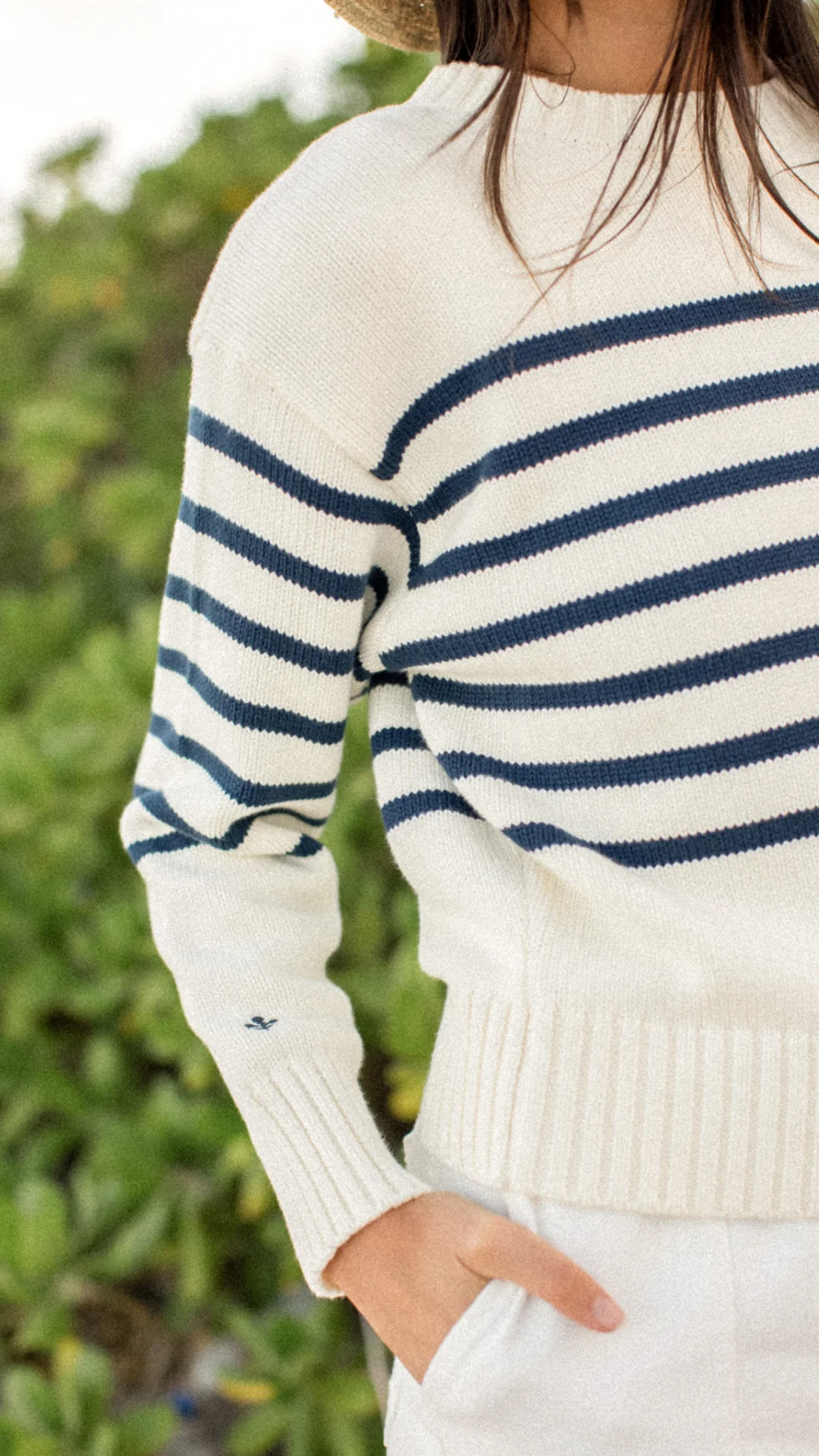 Lake Sweater - Ivory/Navy Stripe | Marea