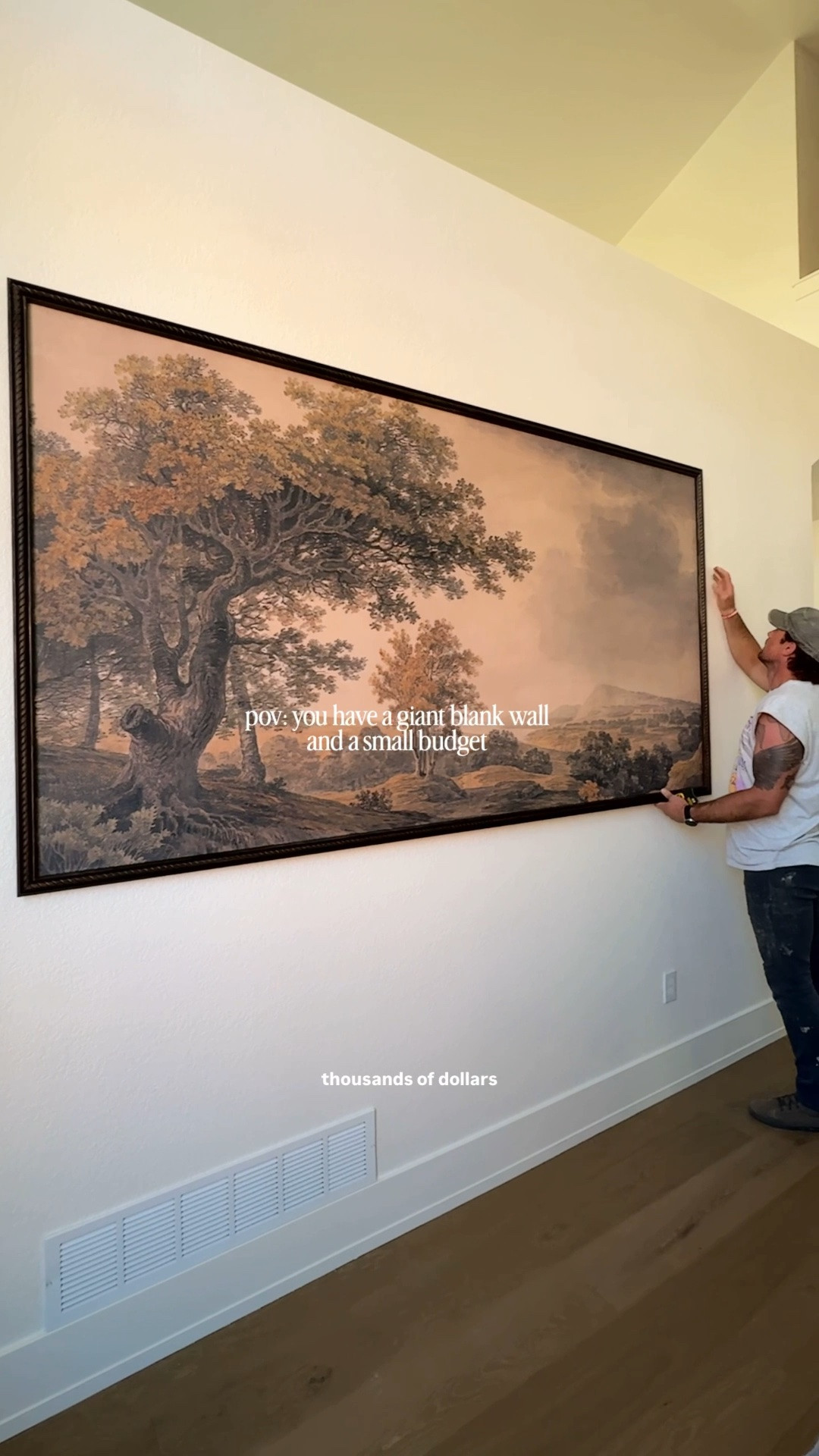 how to make #DIY framed artwork using inexpensive wallpaper! no more enormous blank walls 🙌🏼 🖼️

#LTKHome