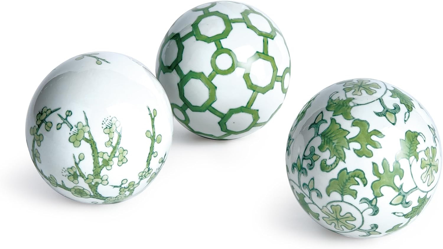 Napa Home & Garden Imperial Orbs, Set of 3, Green/White Ceramic Sculpture | Amazon (US)