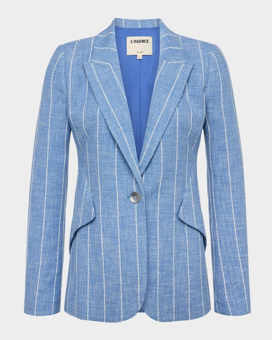 L'Agence Chamberlain Pinstripe Single-Breasted Blazer | Neiman Marcus