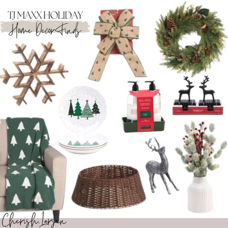 TJ MAXX Christmas Home decor. Everything is under $50! Wreath, throws, dishes, and other decorative accents!

#LTKHoliday #LTKunder50 #LTKhome