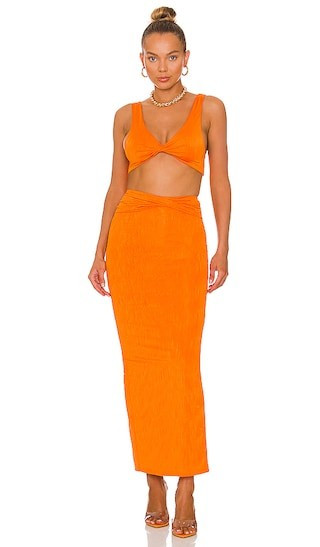 superdown Joana Maxi Skirt Set in Orange. - size L | Revolve Clothing (Global)