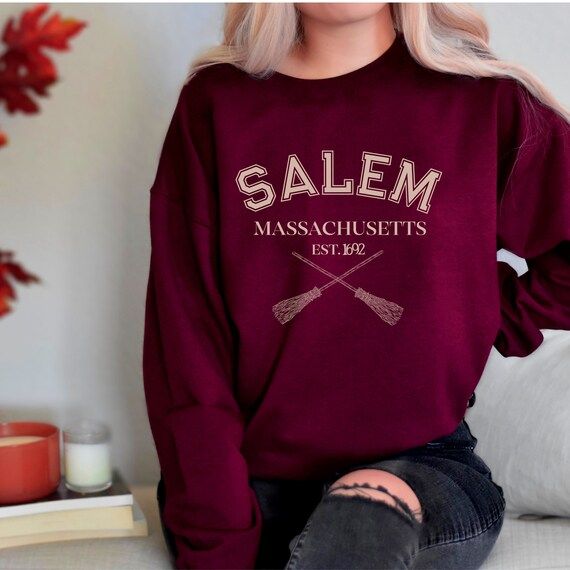 Salem Crewneck Fall Sweatshirt Massachusetts College - Etsy | Etsy (US)