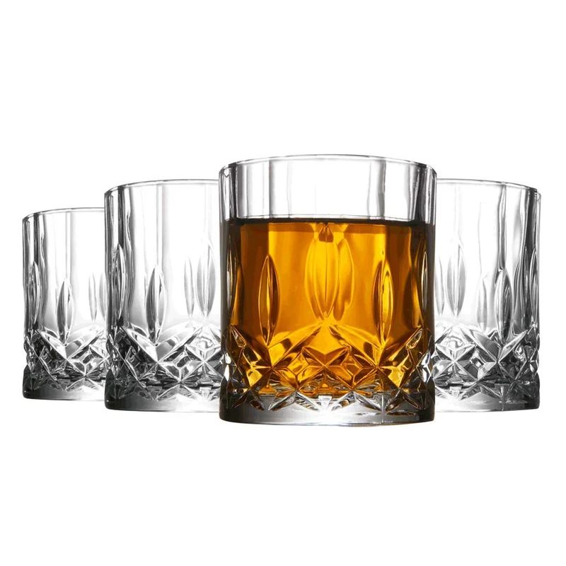 Whiskey Glasses Crystal Beverage Drinking Cups For Beer Liquor Water Lead Free, Set Of 4, Medium | Wayfair North America
