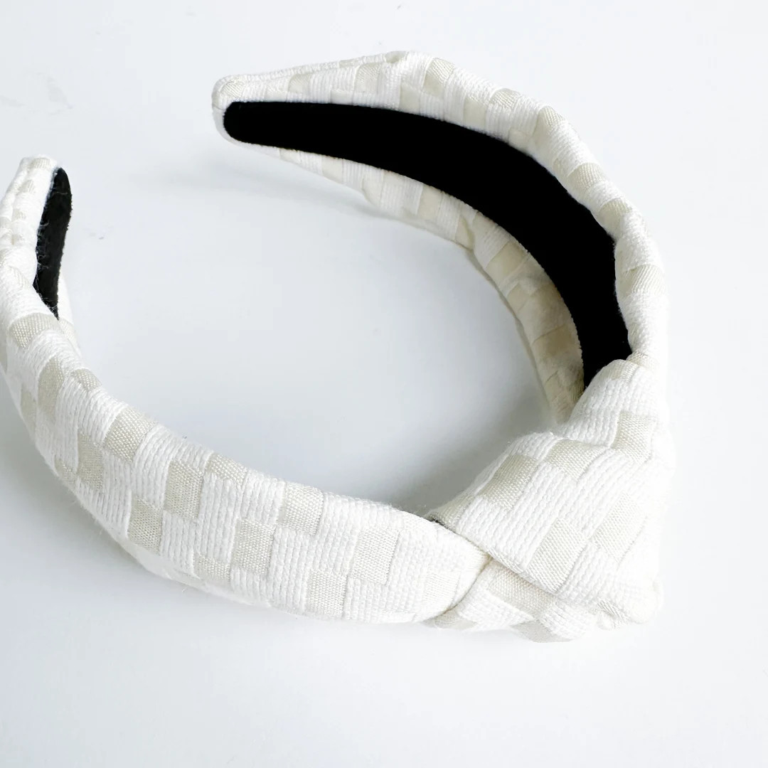 Women's Check Knot Headbands Classic Knot Headband White - Etsy | Etsy (US)