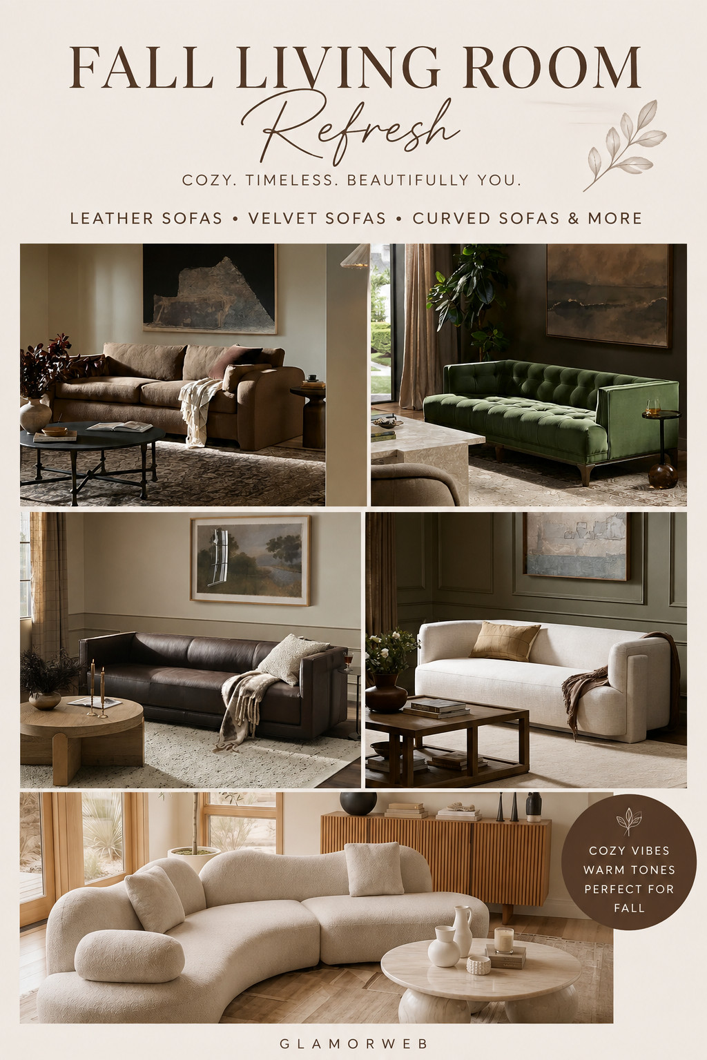Want your living room to look expensive this fall? 🍂🔥 This is the sofa edit you need. From luxe leather couches to dreamy velvet pieces and those sculptural curved designs… every option instantly elevates your space and gives that high-end, designer feel 🤎

Perfect for cozy nights, hosting, or just upgrading your everyday vibe ✨ Tap to shop your favorites before they’re gone!!

#ltkhome #ltkfinds #ltkstyle #falllivingroom #cozyaesthetic #luxuryhome #fallhomedecor #livingroomdecor #homeinspo #interiorgoals #sofaedit #curvedsofa #velvetsofa #leathersofa #modernhome #neutralaesthetic #fallvibes #fallrefresh #cozyseason #fall2026 

 #LTKSeasonal #LTKHome #LTKSaleAlert