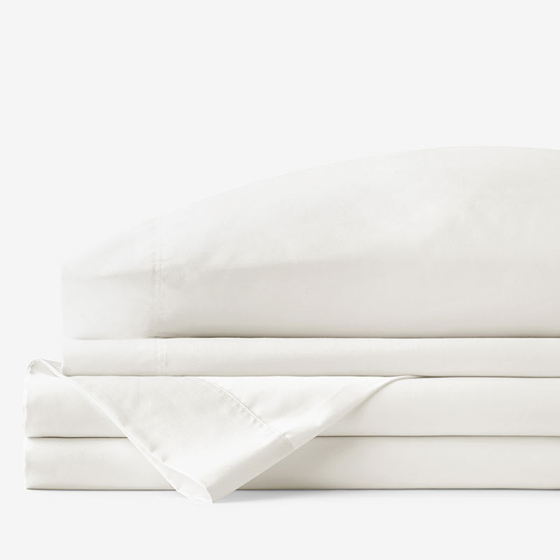 Classic Smooth Wrinkle-Free Sateen Bed Sheet Set - Creme, Twin | The Company Store