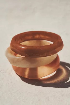 Round Bangle Bracelets, Set of 3 | Anthropologie (US)