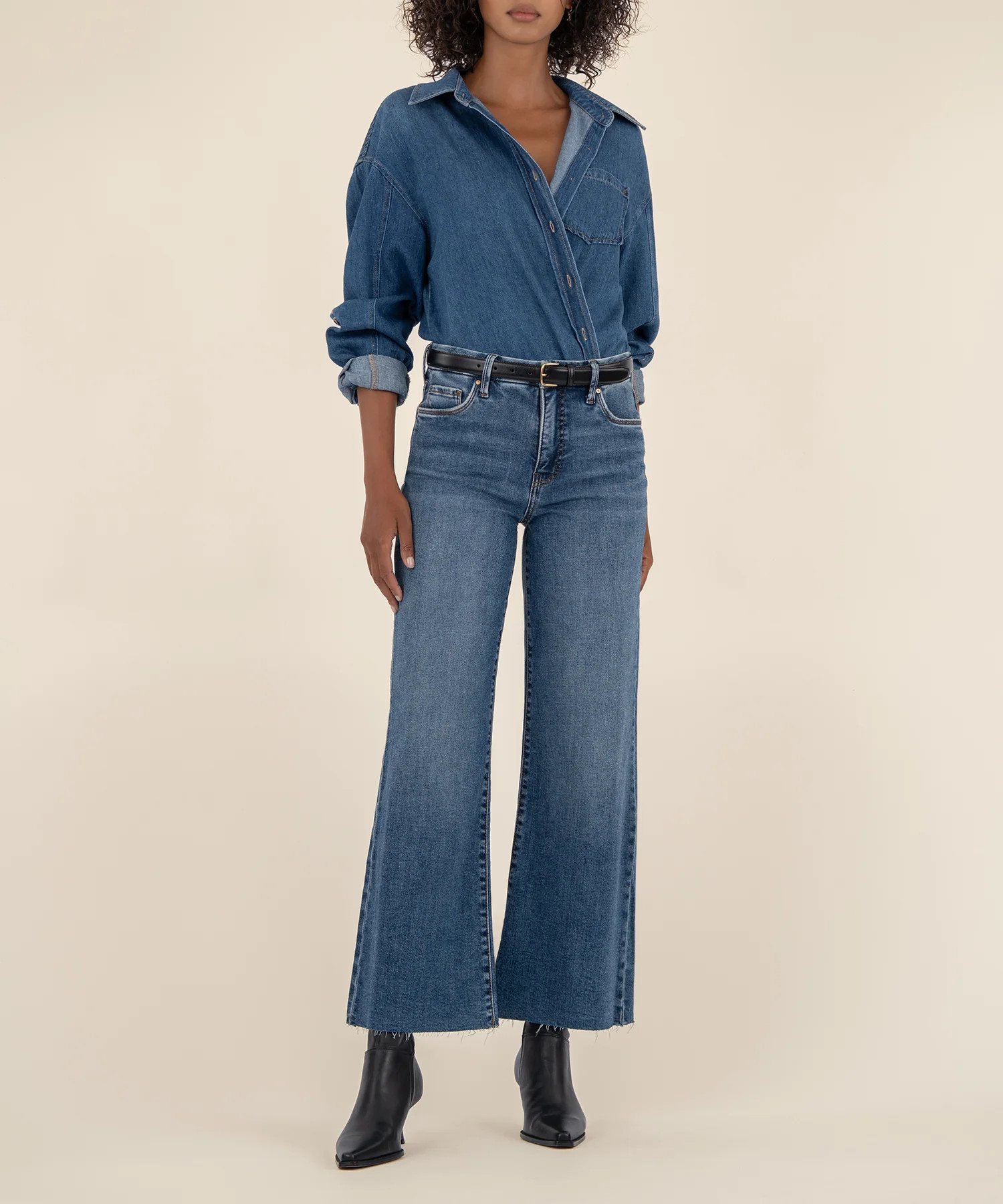Meg High Rise Wide Leg in Family Wash - Kut from the Kloth | Kut From Kloth