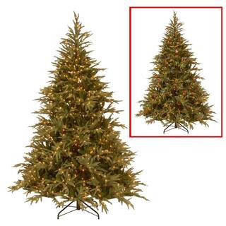9 ft. Fraser Grande Artificial Christmas Tree with Dual Color LED Lights | The Home Depot
