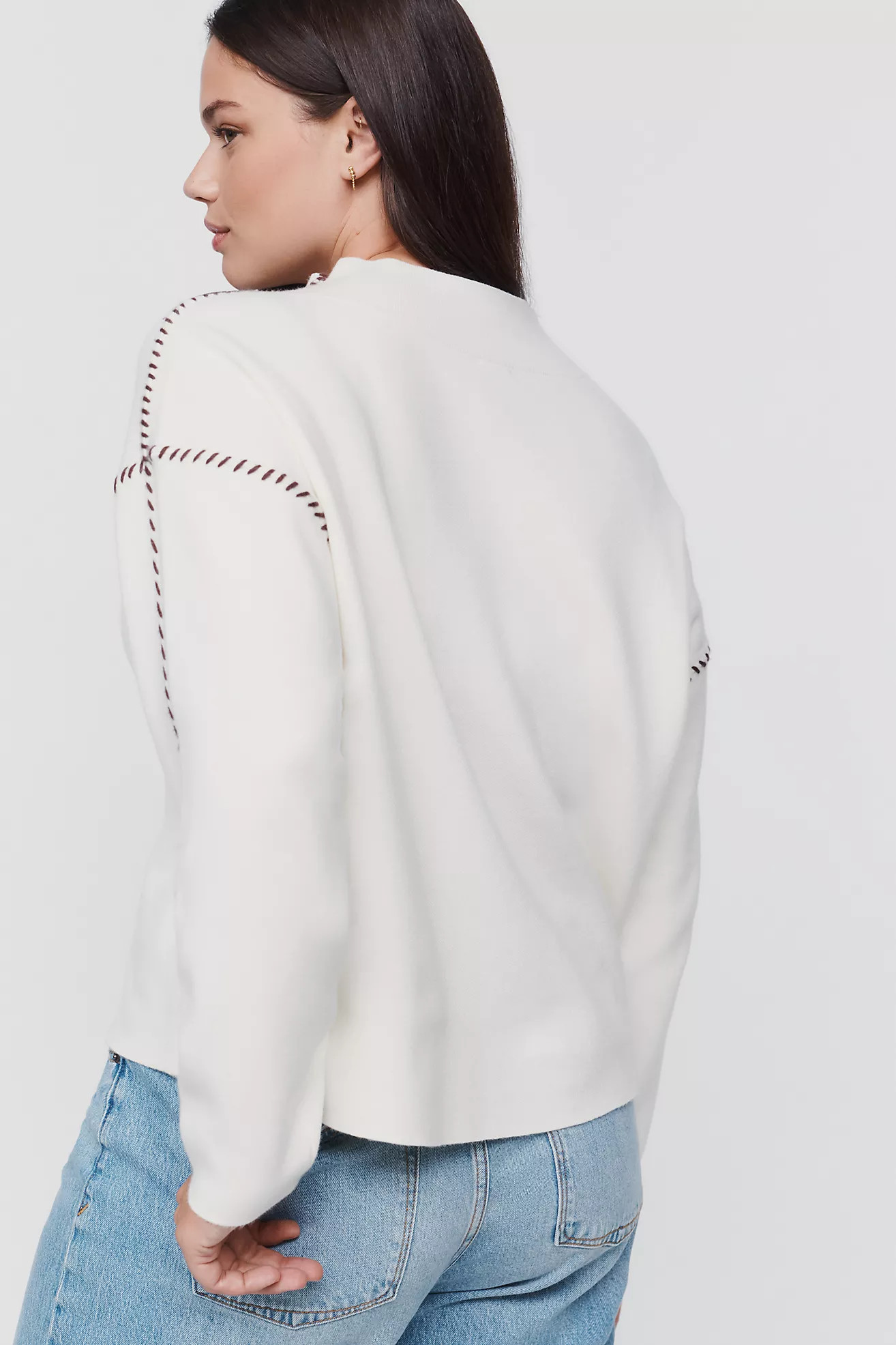 Maeve Carys Mock Neck Sweater By Maeve in White Size S P | Anthropologie (US)