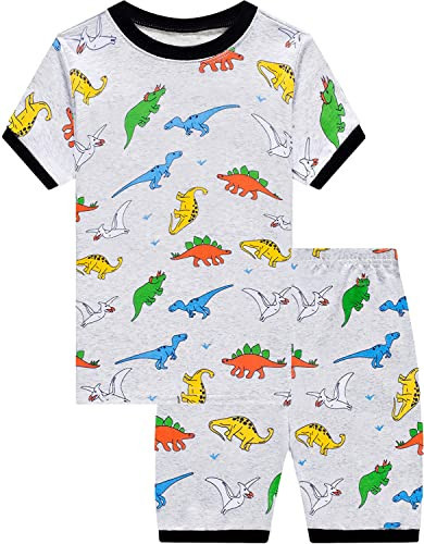 Little Boys Short Set Pajamas for Boys 100% Cotton Dinosaur Sleepwear Toddler Kids Pjs 2 Pieces Summer Clothes Sets Size 5 | Amazon (US)