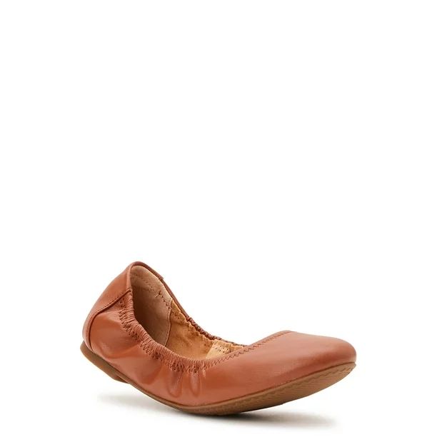 Time and Tru Women's Scrunch Ballet Flats, Wide Width Available | Walmart (US)