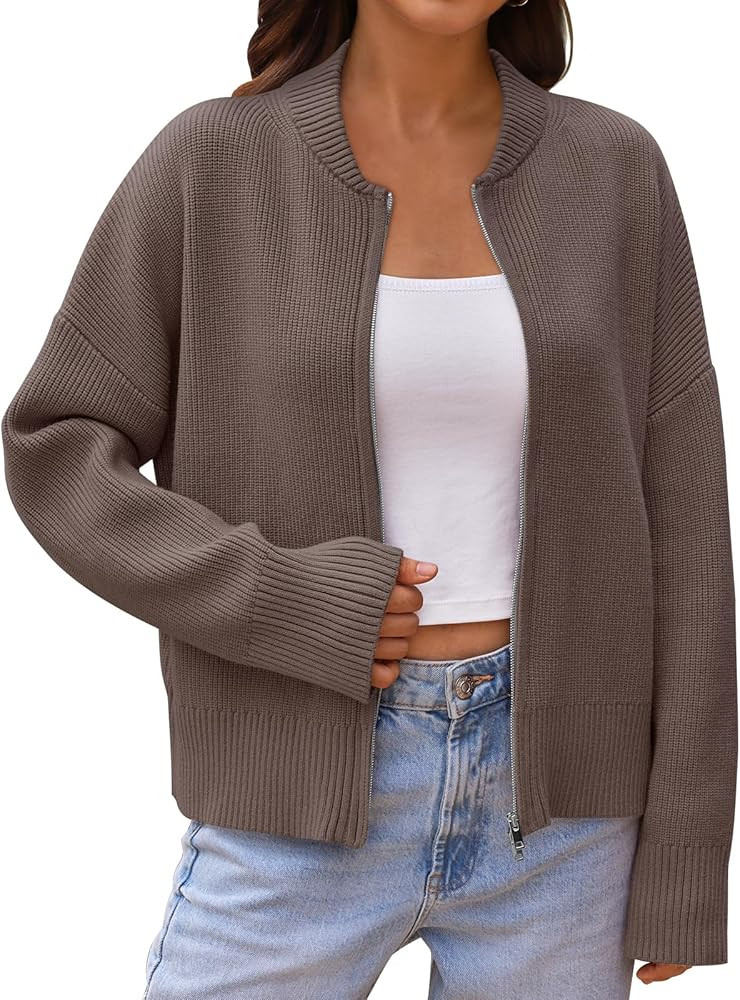 LILLUSORY Cardigan Sweaters for Women Fall Fashion Outfits 2024 Zip Up Jackets Fashion Oversized ... | Amazon (US)