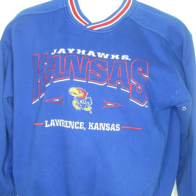 Vintage University of Kansas KU Jayhawk Sweatshirt Lee Sport Med Blue Made USA  | eBay | eBay US