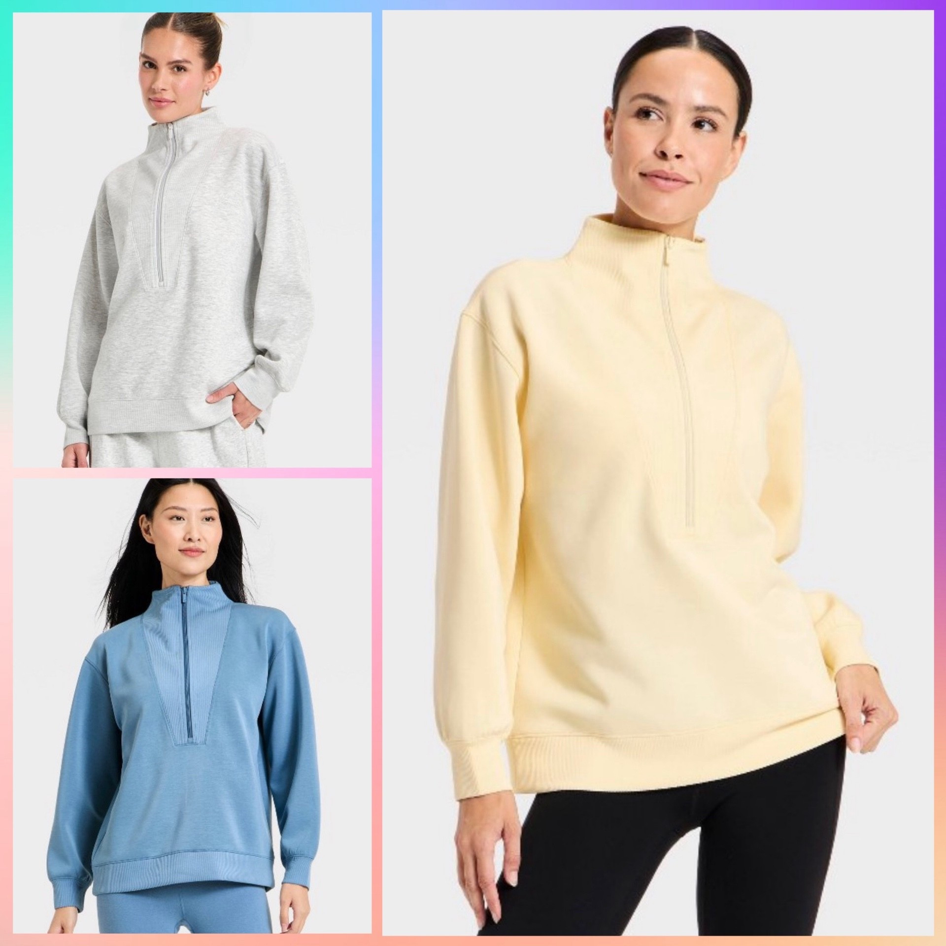 The best selling All In Motion™ 
Women's Airy Sleek Deep Zip Pullover Sweatshirt is 30% Off at Target today - down to only $28!! This is the comfiest, coziest sweatshirt, and the length and fit is fantastic. Love the colors available - I personally own the soft yellow and adore this Springy hue which is having a major moment this year!

#LTKSaleAlert #LTKSpringSale #LTKActive