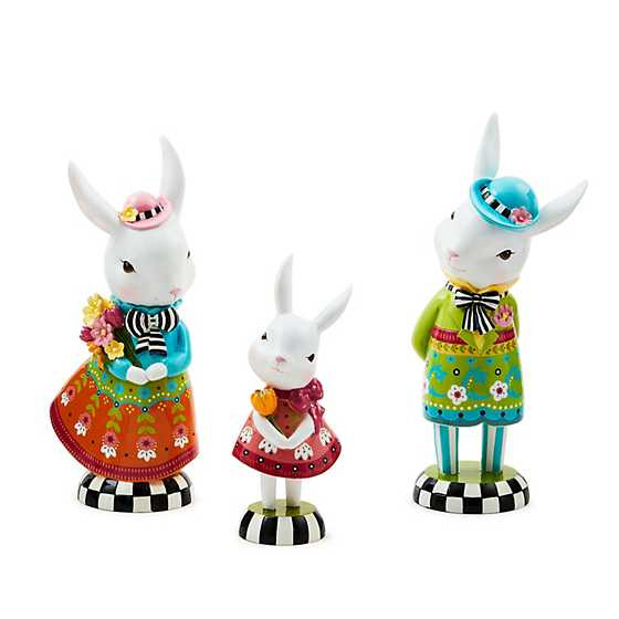 Calico Bunny Figures, Set of 3 | MacKenzie-Childs
