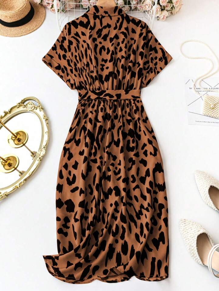 SHEIN Clasi Plus Size Summer Casual All Over Printed Batwing Sleeve Dress Maxi Women Outfit | SHEIN