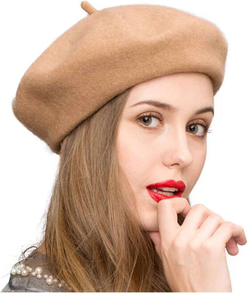 Klong Women Wool Beret Hat French Style Solid Color | Amazon (US)