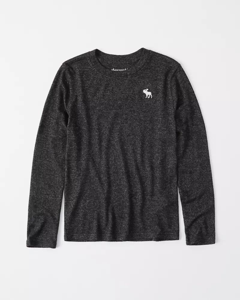 long-sleeve fuzzy cozy icon tee | abercrombie kids US